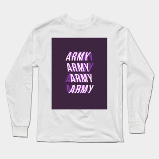 Purple ARMY Typography Text design Long Sleeve T-Shirt